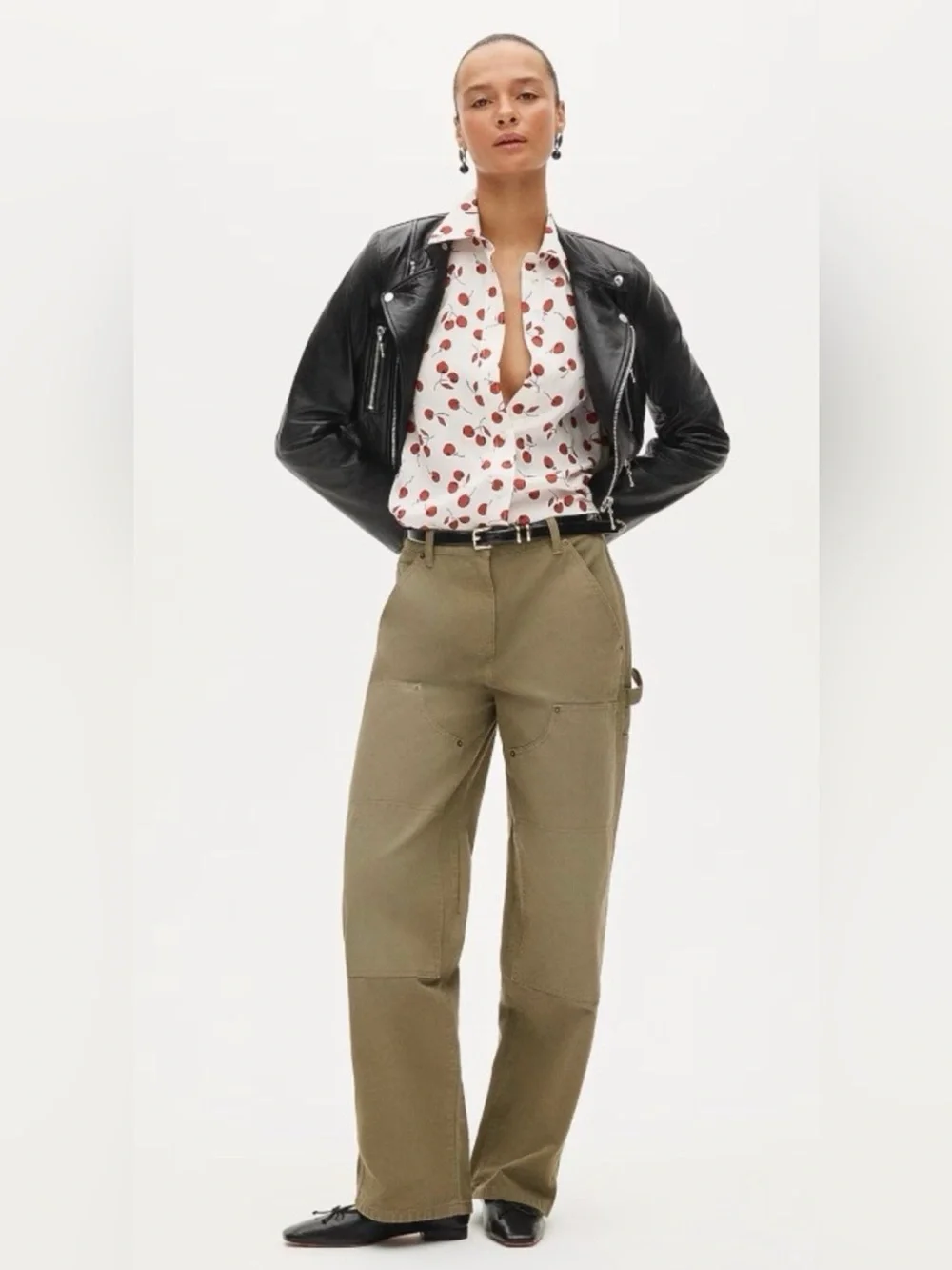 NEW J. Crew Jules drapey classic-fit shirt in cherry print size 0 CU229 $148